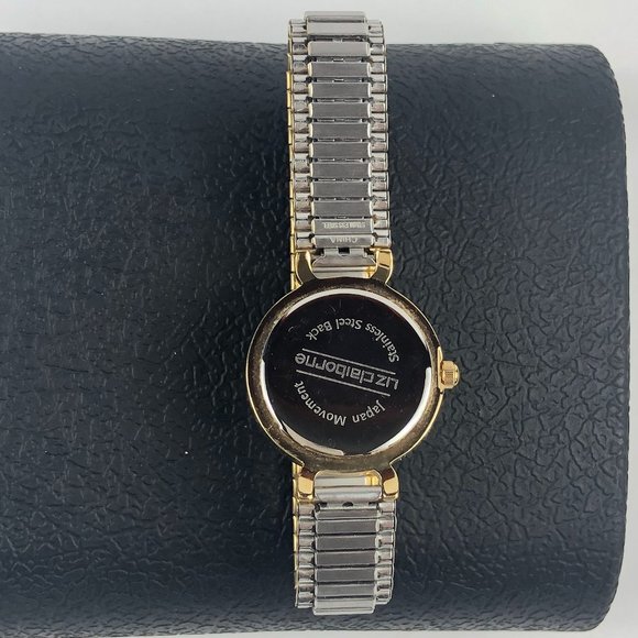 NEW - Liz Clairborne Two Tone Stretchy Flex Band Watch Minimalist Quiet Luxury - Picture 8 of 11